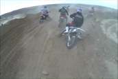 Crash sequence from the second turn of the Novice Class start, VDR Hare Scramble in Berthoud CO, Jan 2009
 - photo 4 